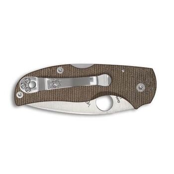 Spyderco Native 5 brown micarta folding knife C41MPCW5