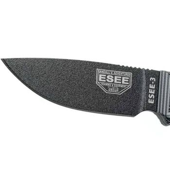 Couteau fixe de survie ESEE-3 gris et noir E3PMB002