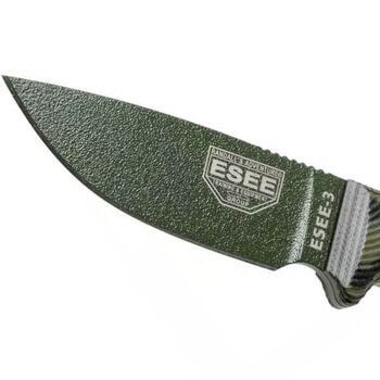 ESEE-3 green and black fixed survival knife E3PMOD003