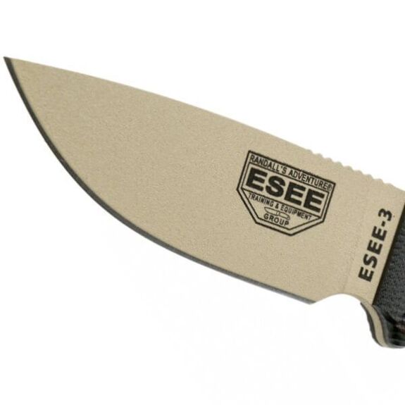 ESEE-3 Desert and Black Fixed Survival Knife E3PMDT004