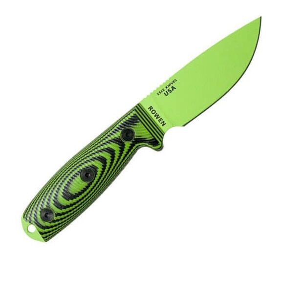 Fixed survival knife ESEE-3 handle green/black E3PMVG007