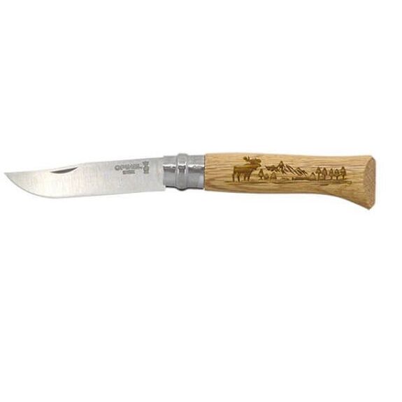 Couteau Opinel N° 8 VRI "Animalia America" Elan manche chêne 11cm