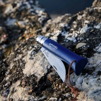 Opinel Knife N° 8 ‘Colorama’ VRI dark blue + Baroudeur link 92212