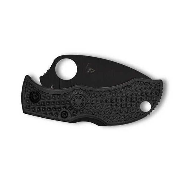 Couteau pliant denté Spyderco ManBug Wharncliffe tout noir MBKWSBK