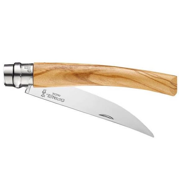 Opinel Nr. 10 Messer mit spiegelpolierter, sich verjüngender Klinge aus Olivenholz 25624