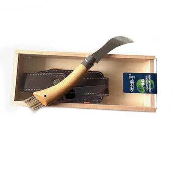 Holzbox mit Opinel Pilzmesser N°8 und étui