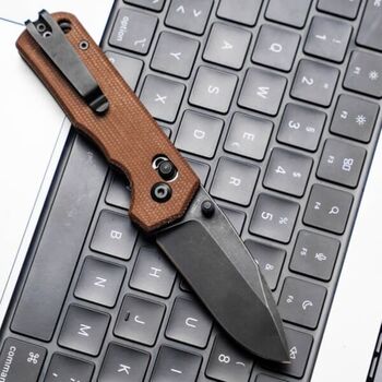 Boker Plus Rockstub Klappmesser, braunes Micarta