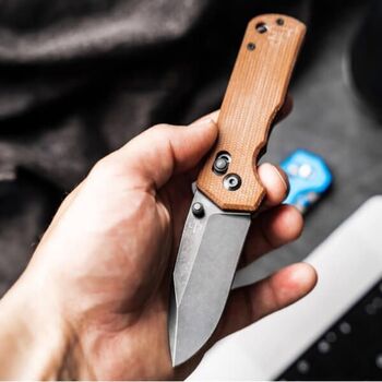 Boker Plus Rockstub Klappmesser, braunes Micarta