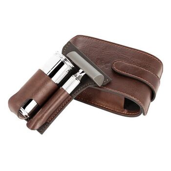 Muhle trousse de rasage de voyage sécurité brun