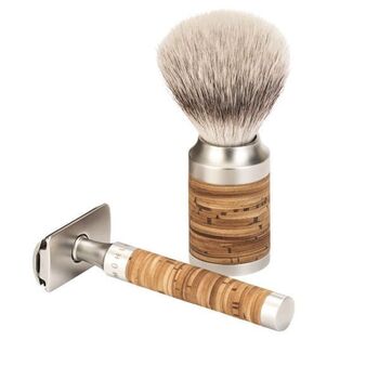 Mühle Rocca 3-teilig, versilbert, Griff aus Birkenholz