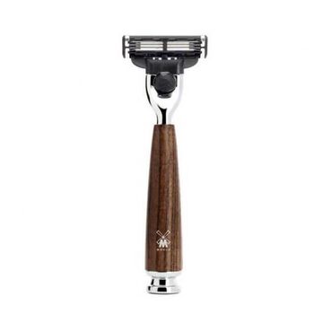 4-piece shaving set Mühle Rytmo ash Mach3®, pure black shaving brush and bowl
