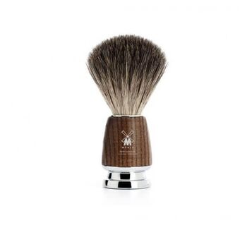 Set de rasage 3 pièces Mühle Rytmo frêne, lame sécurité, blaireau pur noir