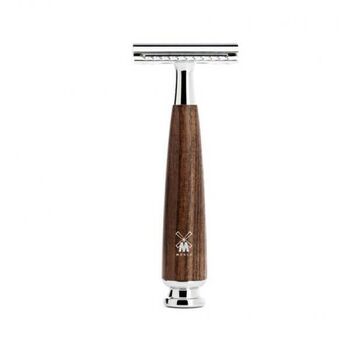 Set de rasage 4 pièces Mühle Rytmo frêne, lame sécurité, blaireau pur noir