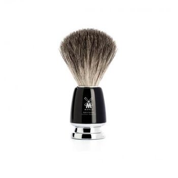 Muhle Rytmo 3-piece safety set, black, pure black badger hair