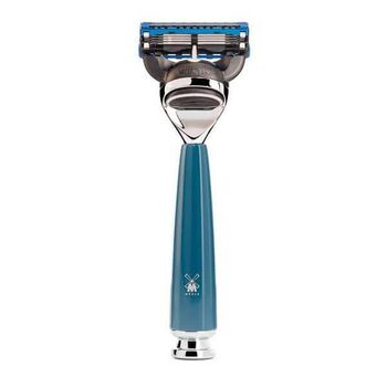 Mühle Rytmo 3-piece shaving set in Fusion™ blue, pure black shaving brush