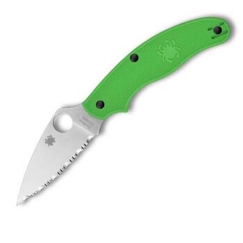 Couteau de poche à dents Spyderco UK Penknife salt vert