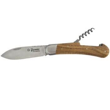 Douris Chastel Le Pionnier Futuriste 2-piece folding knife set, oak