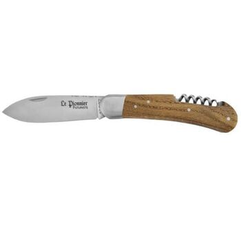 Douris Chastel Le Pionnier Futuriste 2-piece folding knife set, oak
