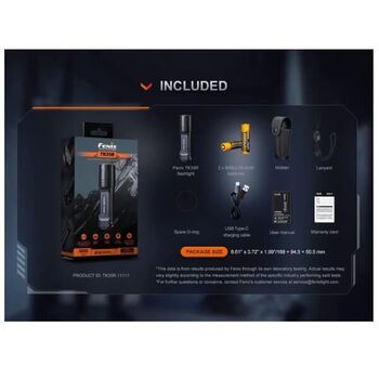 Fenix LED torch, black, 154mm