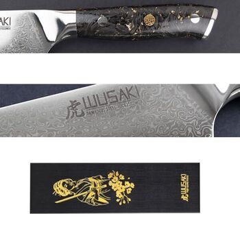 Nakiri knife Wusaki Sakin Damascus blade 17cm