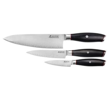 Wusaki Fujiko Black San Mai 3-Messer-Set