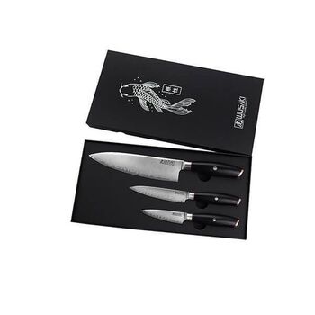 Coffret 3 couteaux Wusaki Fujiko Black San Mai