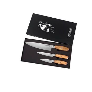 Wusaki Fujiko Damast-Messerset (3-teilig) – Griff aus Olivenholz