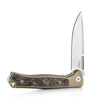 Couteau pliant Lionsteel "EMMET" Titane et fibre de carbone doré