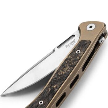 Lionsteel "EMMET" folding knife Titanium and gold-colored carbon fiber