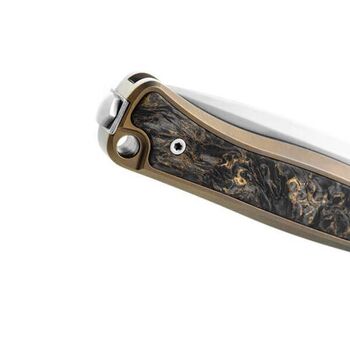 Lionsteel "EMMET" folding knife Titanium and gold-colored carbon fiber