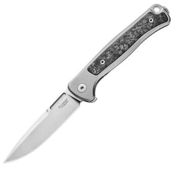 Couteau pliant Lionsteel "EMMET" Titane et fibre de carbone gris
