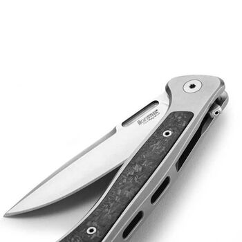 Lionsteel "EMMET" folding knife Titanium and grey carbon fiber