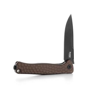 Couteau pliant Lionsteel "EMMET" Aluminium marron PVD