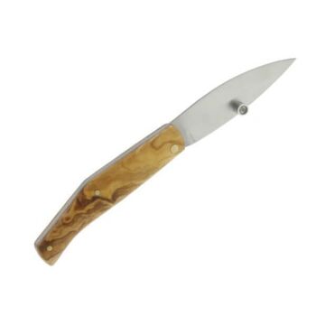 Cudeman folding knife with full olive wood handle, 11 cm