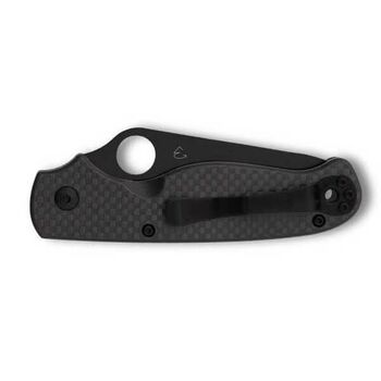 Spyderco "BUTTONUP" Black Partially Serrated Folding Knife