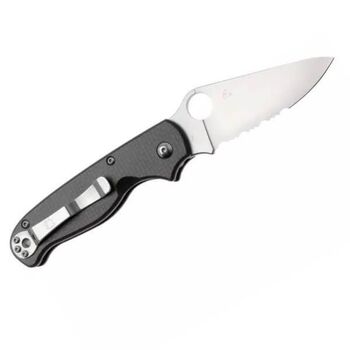 Spyderco "BUTTONUP" G10/Carbon Fiber Partially Serrated Folding Knife