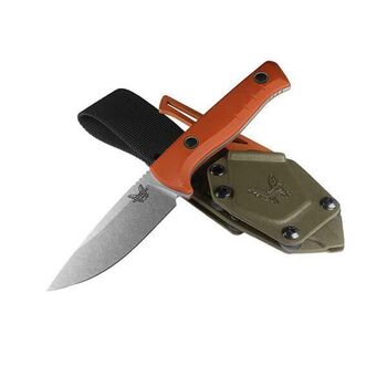 Benchmade SlipRidge Fixed-Blade Knife (Combo Edge, Rust Orange)