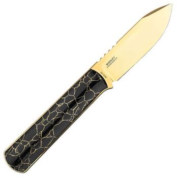 Böker Packlite Trustone Gold Schwarz – Messer mit feststehender Klinge (Limitierte Auflage)