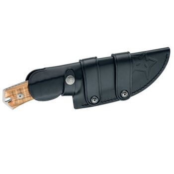 Fox ‘OXYLOS’ Bushcraft fixed-blade knife with olive wood handle and N690 steel blade