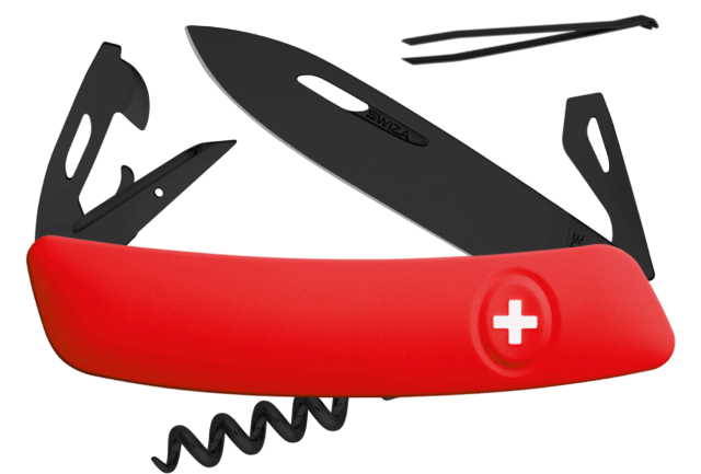 couteau suisse Swiza D03 All Black Red