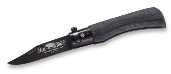 Old Bear Total Black 311.L folding knife with aluminium ring and black anodized aluminium ring