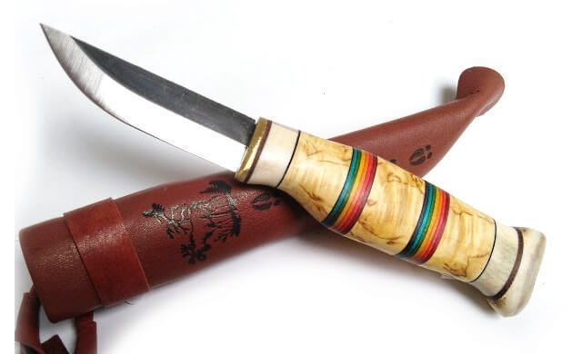 Wood Jewel Rainbow hunting knife