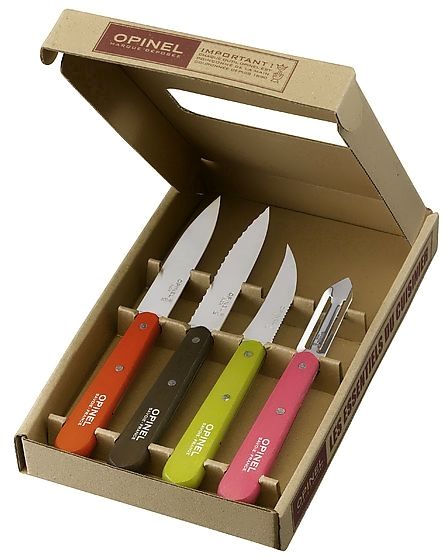 Coffret de 4 petits couteaux de cuisine Opinel "Les essentiels du cuisinier"