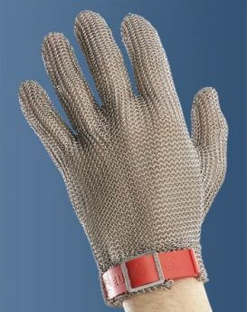 Metal mesh gloves 5 fingers Large