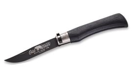 Old Bear Total Black 312XL folding knife with 13cm handle and nickel plated brass ferrule