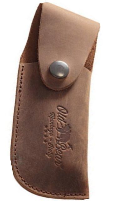 Koffer für Old Bear Taschenmesser aus gefettetem braunem Leder 300.GM