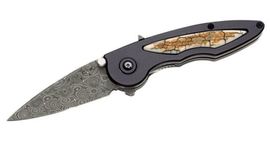 Buck Rush Teardrop Damast faltbares Sammlermesser