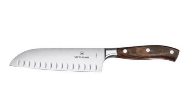 7.7320.17G Victorinox Honeycombed Santoku knife "Grand Maître" maple wood forged