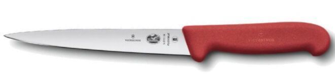 5.3701.20 Abisoliermesser, Sohlenfilet, flexible Klinge 20 cm Victorinox roter Griff