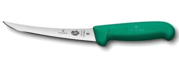 Victorinox flexible boning knife with upside down back Victorinox green handle